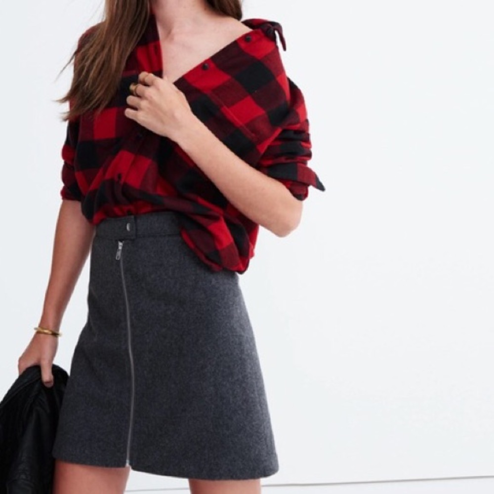Madewell Wool Zip Mini Skirt